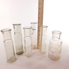 Vintage Medicine Bottles Lot-6  Round  Dairy Apothecary Pharmacy  Clear  Small