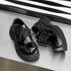 Men s Women Round Toe Patent Leather Dress Shoes Platform Thick Sole Oxfords New