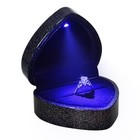 Luxury Led Lighted Engagement Ring Box - Heart Shaped Elegant Ring Starry Sky