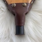 Vintage Fireplace Bellows Leather copper wood 19 5x7  2  Hammered Hobnails