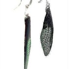 925 Silver Earrings Made Of Real Butterfly Bug Wings