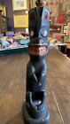 Tlingit Nw Coast Hand Carved Totem Raven Bear Polychrome Abalone Eyes Made 1931