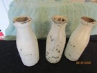 3 Vintage Weighted Aluminum Milk Bottles Fair Carnival Knock Down Game  Heavy