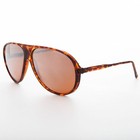 Brown Mirrored Amber Lens Vintage Aviator Sunglasses- Slater
