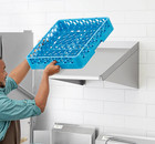 21  Wall Mount Stainless Steel Glass Dish Rack Slant Shelf Commercial Kitchen