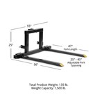 Titan Attachments 3 Point Pallet Fork Frame  Cat 1 Qh1  Adjustable Fork Width