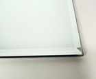 Vanity Table Top Mirror Rectangular 18x12    Frameless Footed Pads Heavy Vintage
