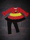 New Boutique Minnie Mouse Girls Long Sleeve Tunic Dress Outfit Set
