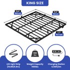 King Size Floating Bedroom Bed Frame With Usb Charging Port   Led Lights Metal