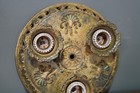 Antique Vintage Art Deco Victorian Triple Ceiling Light Fixture Brass 1930s Lamp