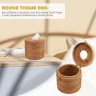 Round Rattan Tissue Box Vine Roll Holder Toilet  Cover Dispenser For1897