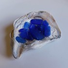 Surf Tumbled Sea Glass  Cobalt Blue  20 Tiny  Small  Med Pieces  Nyc Beach