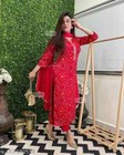 Traditional Red Bandhani Kurta Suit Set For Women With Dupatta - Festive Wear