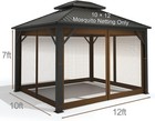 Gazebo Universal Replacement Mosquito Netting      10  X 12  Outdoor Mesh Netting