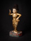 Antique Wooden Burmese Nat Statue From Burma  19th Century