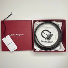 Authentic Salvatore Ferragamo Leather Gancio Reversible Belt Black And Brown