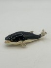 Whale Hinged Trinket Box Brass Enamel And Rhinestone Magnetic Closure Decorative