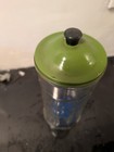 Vintage Glass  Barber Shop Sanitizing Jar   comb  Straw Holder 