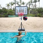 3 7-4 4ft Swimming Pool Basketball Hoop Adjustable Height Backboard With Wheels