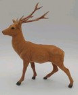 Vintage Flocked Deer Figurine Buck Christmas Figure 8 Inches