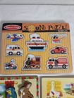 Melissa   Doug 3 Wooden Peg chunky Puzzle Pets Farm Animals Vehicles Sound 