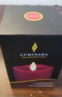 Luminara Real Flame Effect 4 5  Burgundy Pillar Real Wax Candle Unscented New 