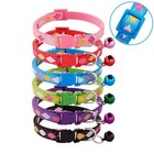 12pcs lot Wholesale Dog Collars Pet Cat Nylon Collar W bell Necklace Buckle