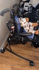 Blue Rifton Hi lo Chair With Headrest  Seat Belt  Footrest  4 Wheels  