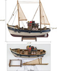 Sailingstory Wooden Fishing Boat Model Ship Sailboat Decor 12 
