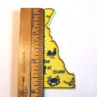 Delaware Souvenir Magnet 1st State Blue Hen Crab State Shaped