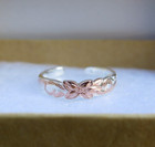 Sterling Silver Rose Gold Plated Hawaiian Plumeria Scroll Toe Ring Tr1057