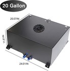 20 Gallon Black Aluminum Fuel Cell Gas Tank cap level Sender fuel Line Kit