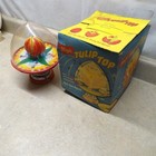 Vintage Tin J  Chein Wind Up  magic Tulip Top  Toy   Box  U s a  Works