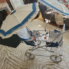 Jane From Spain Vintage Baby  Stroller 2 Seater Umbrellas  Unique  Metal