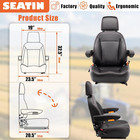 Universal Black Tractor Seat W  Belt Armrest For Zero Turn Mower Forklift Dozer