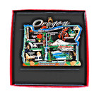 Nations Treasures Oregon State Landmarks Ornament Colored Brass Travel Souvenir