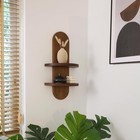 Modern Arched Wood Floating Shelves For Indoor  22x11 6 Inch  Walnut