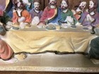 Vintage The Last Supper Figurine Statue Velvet Sculpture Religious Jesus 13 X 6