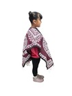 Kids Aztec Poncho  calendario    Unisex   Blanket Gaban   6-12 Years   burgundy