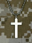 Gi Jewelry Usgi Christian Long Cross W chain - Stainless Steel