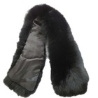 Men s Real Fox Fur Collar Scarf For Jacket Coat Fluffy Soft Black