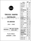 Studebaker Pickup Truck Parts Book 1941 1942-1946 1947 1948 M5 M15 M15a M16 M17