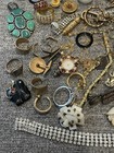 Large Vintage Junk Drawer Jewelry Lot  Sterling  Rhinestones  Earrings  Pendants