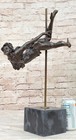 Original Sport Gymnast Bronze Sculpture Statue Marble Figurine Figure Home Deco