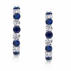 925 Sterling Silver White   Sapphire Cz Hoop Earrings Jewelry Gift For Women  