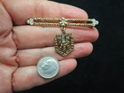 Vintage Art Deco Revival Bar Pin W charm Brooch