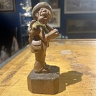 Vintage German Black Forest Carving Boy With Fiddle 7   