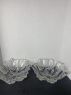 Set Of 2 Vintage Clear Pressed Glass Bowls     Petal Floral Design 11  Wide