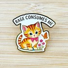 Rage Consumes Me Angry Orange Cat Soft Enamel Pin Funny Kitty Lapel Badge Gift