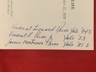Vincent Price Estate Handwritten List Of Price Men Who Attended Yale  23k